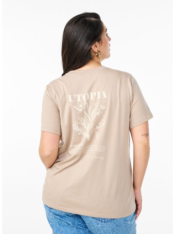 T-shirt 'CHARLIN' Zizzi en marron
