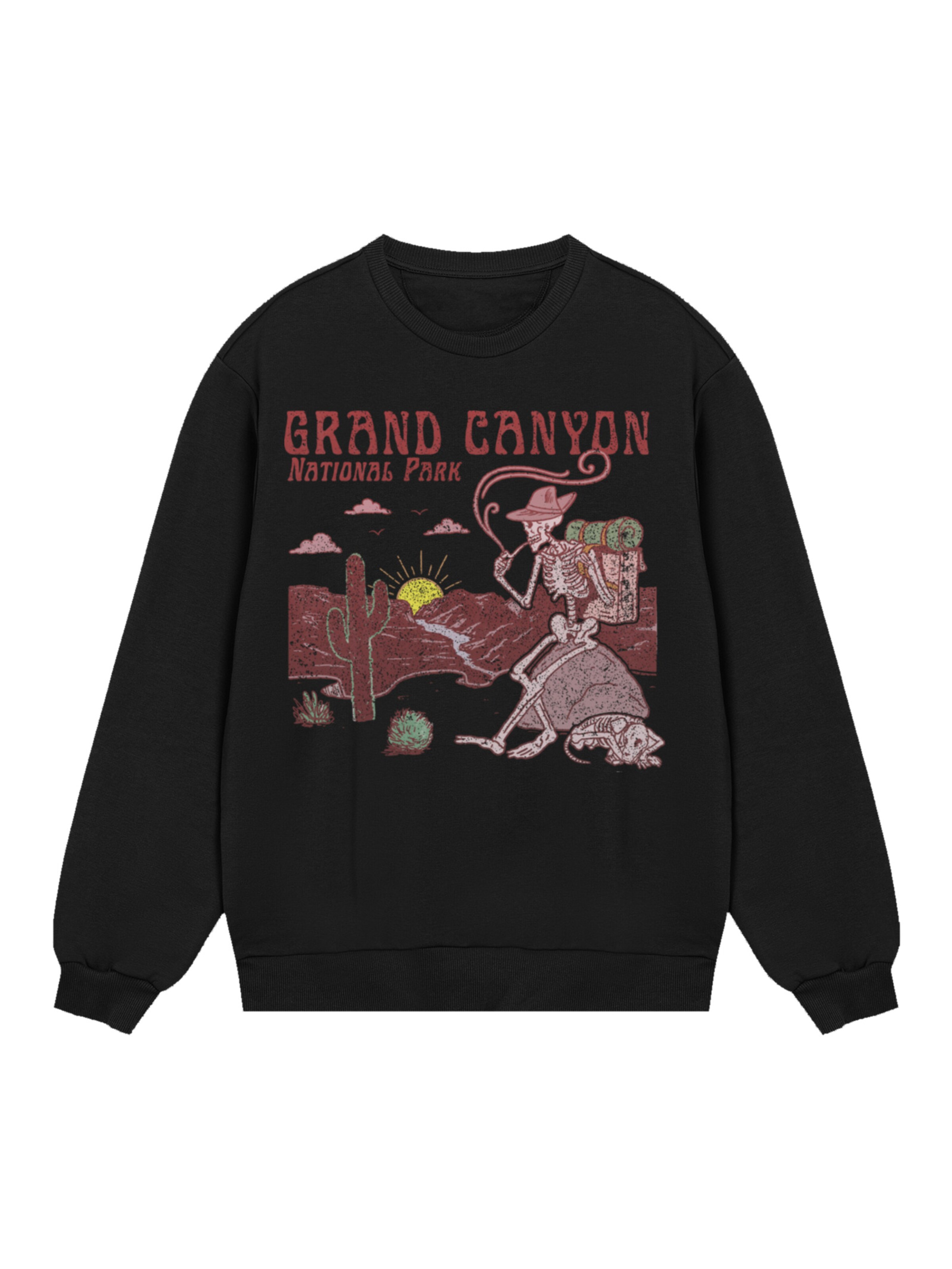 Sweat-shirt 'US National Parks Grand Canyon Sunrise' F4NT4STIC en noir : devant