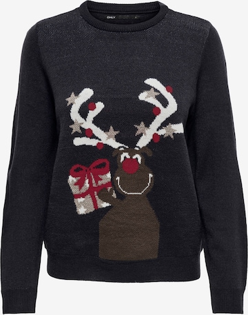 ONLY Pullover 'XMAS HAPPY' in Blau: predná strana