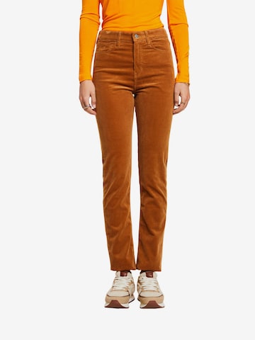 ESPRIT Regular Broek in Bruin: voorkant