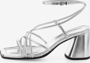 Kennel & Schmenger Strap Sandals 'JULIE' in Silver: front