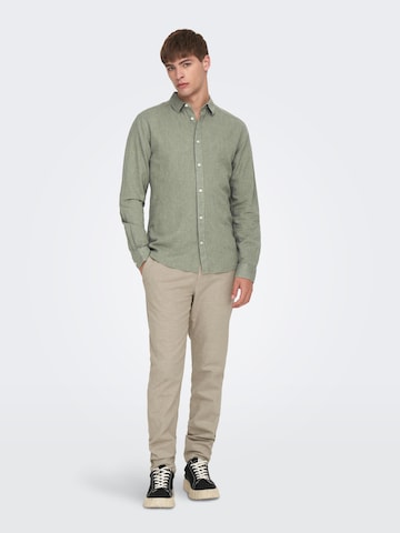 Slim fit Cămașă 'Caiden' de la Only & Sons pe verde