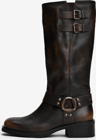 Bottes Tommy Jeans en marron : devant