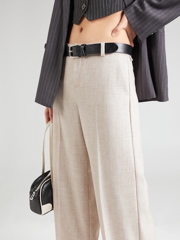 Gina Tricot Wide leg Pleated Pants in Beige