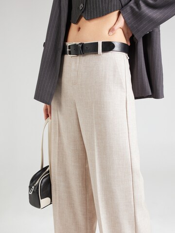 Gina Tricot Wide Leg Bukser med fals i beige