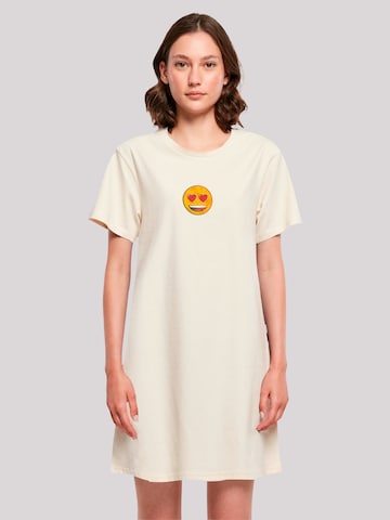 emoji couture Shirt 'Smiling furry yellow face with jewel hearted eyes' in Beige: Vorderseite