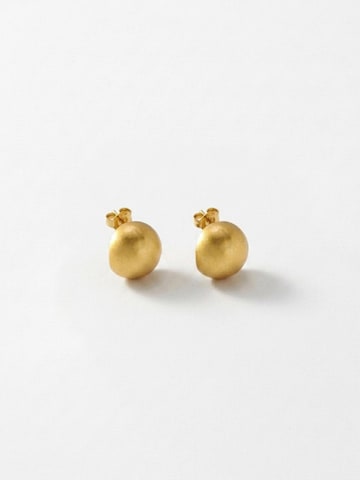 DNSK Copenhagen Øreringe 'SIGNE Waterproof 18K Gold Plated Post Earrings - Sanded Stainless Steel' i guld: forside
