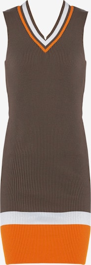 Dandalo Strickkleid in khaki / orange / weiß, Produktansicht