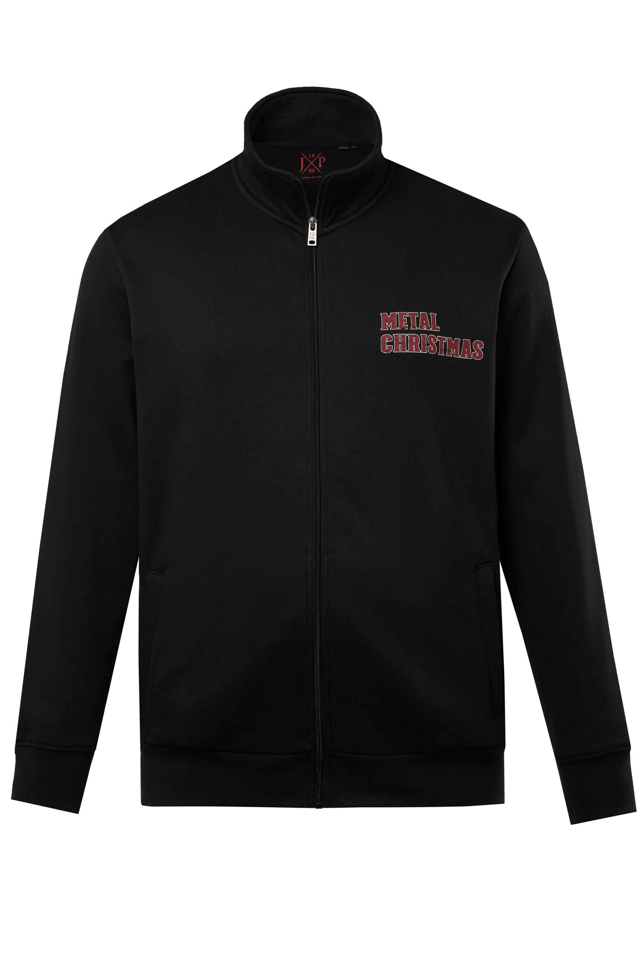 JP1880 Sweatjacke in Schwarz: Vorderseite