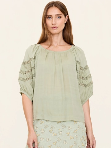 Odd Molly Blouse 'Leftovers' in Groen: voorkant