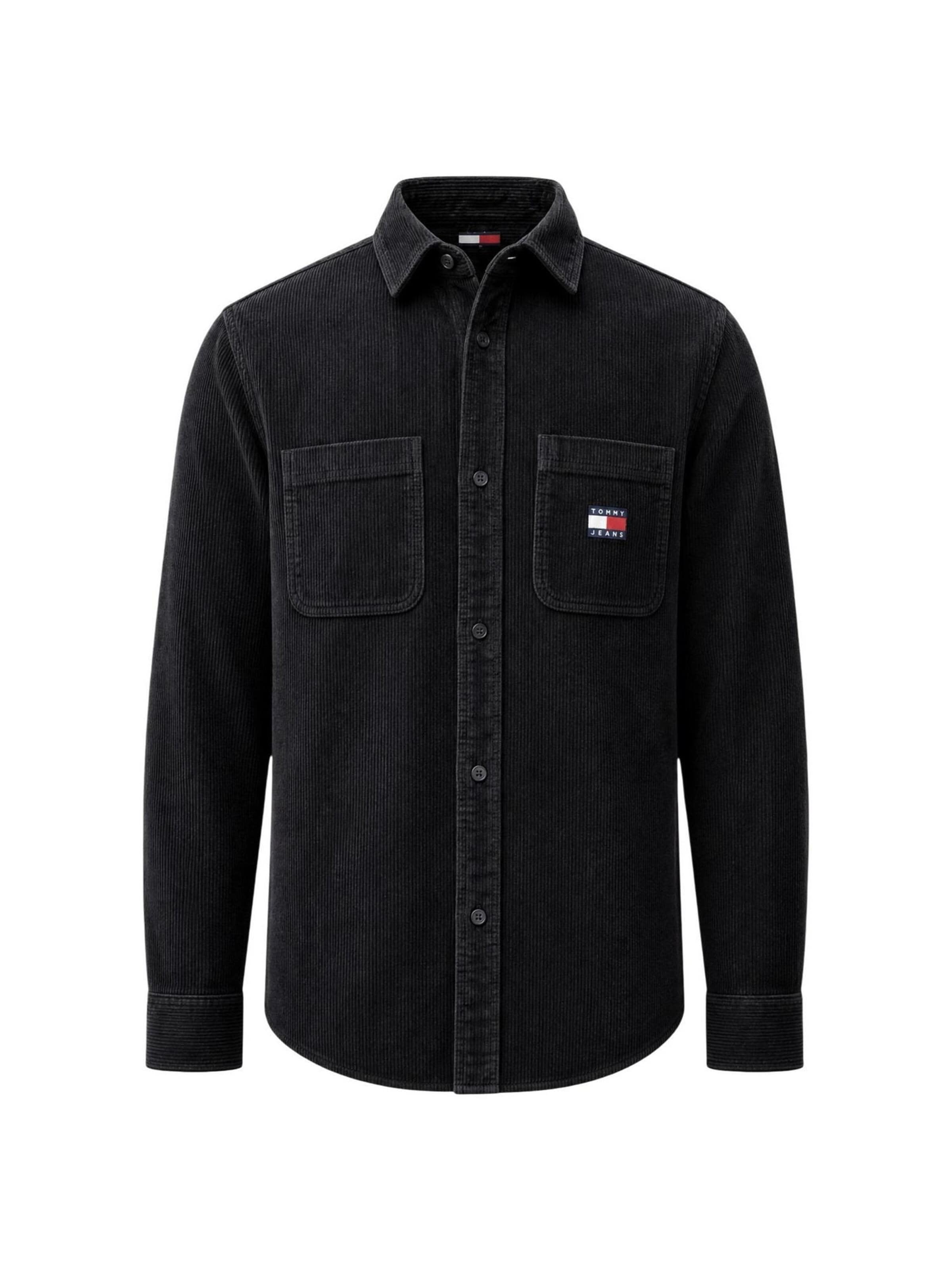 Tommy Jeans - Ajuste regular Camisa 'DM0DM23705' en negro: frente