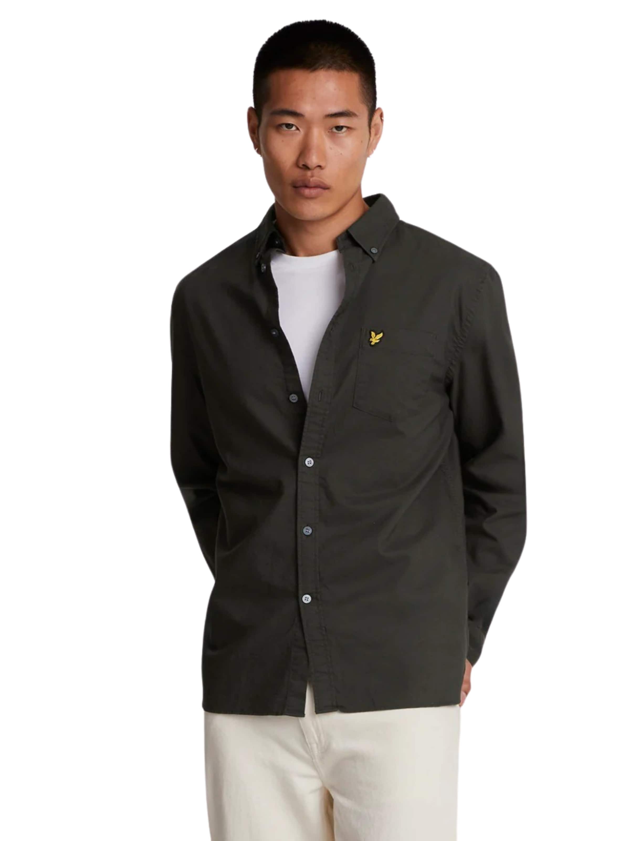 Lyle & Scott Regular fit Overhemd in Grijs: voorkant