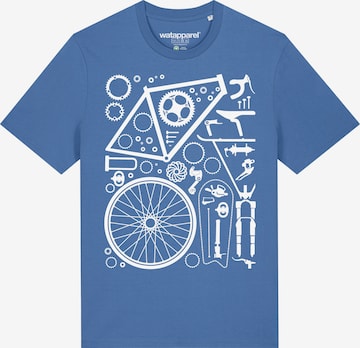 Watapparel Shirt ' Fahrradteile ' in Blue: front