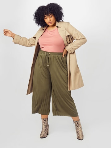 ABOUT YOU Curvy Wide leg Pants 'Caren' in Green
