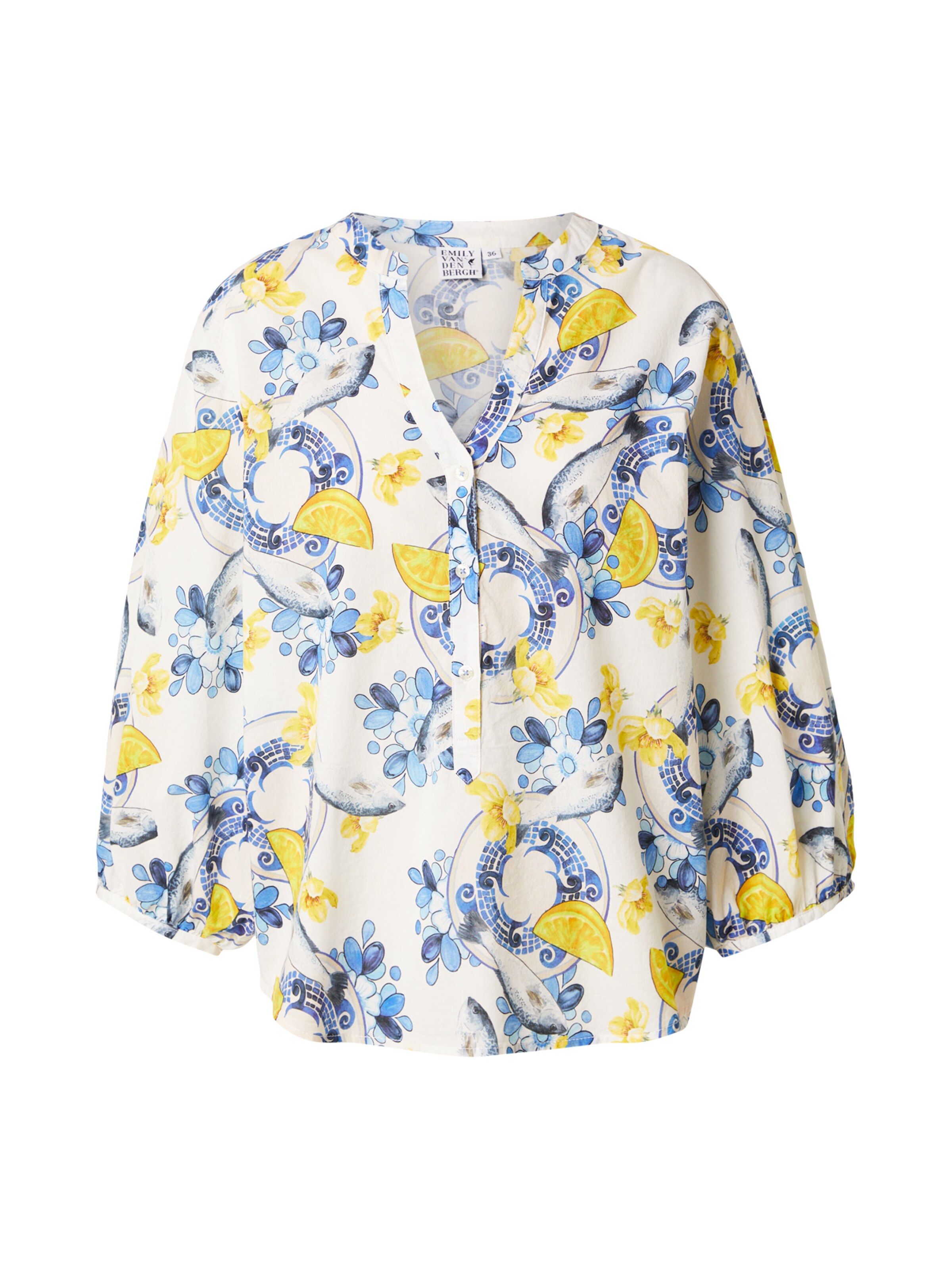 Bluză de la Emily Van Den Bergh pe alb: față