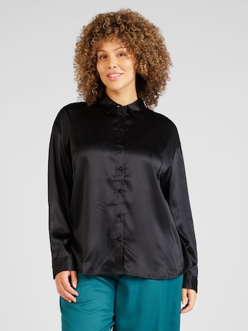 PIECES Curve Blouse 'SILJA' in Black: front