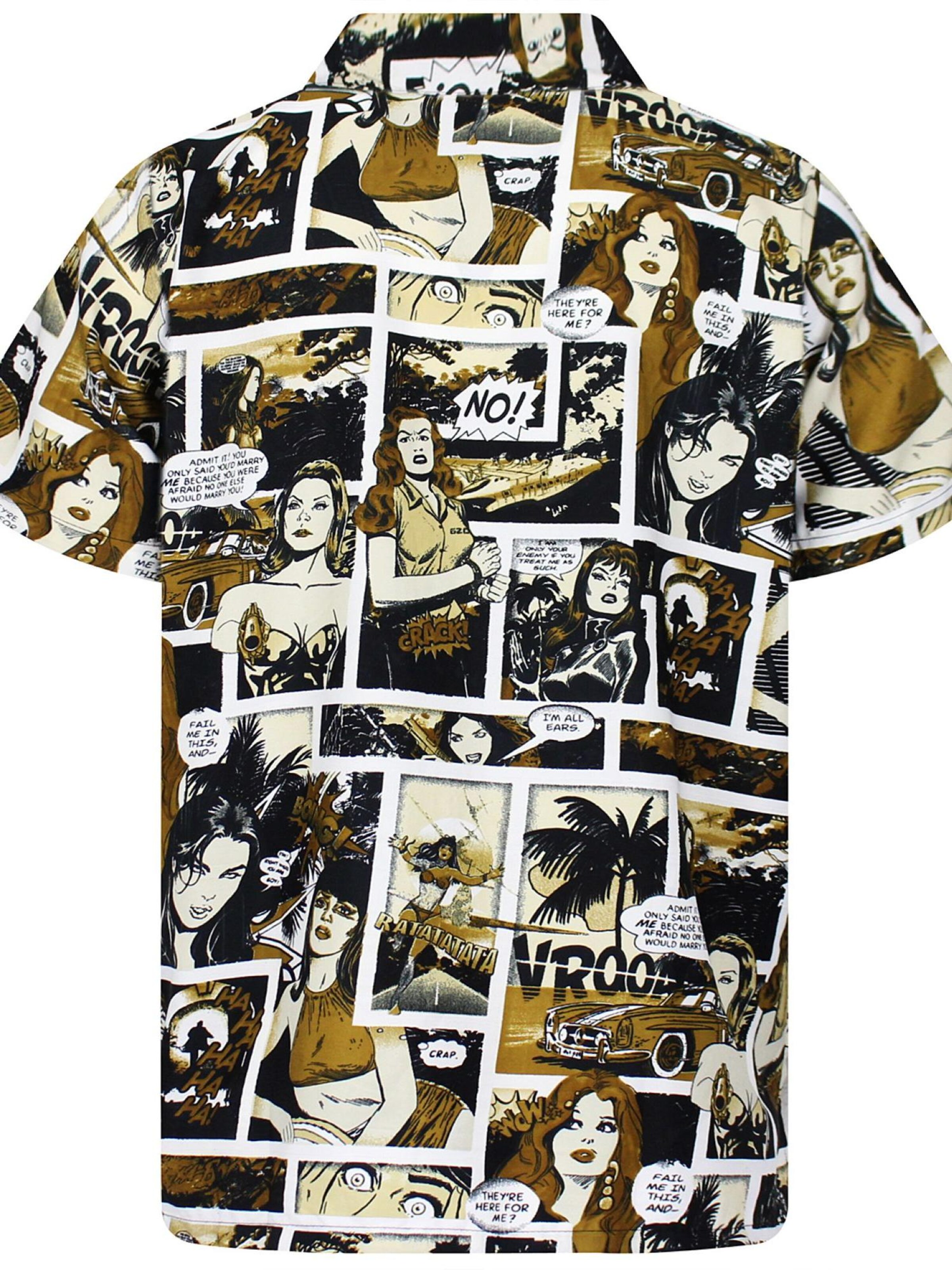 King Kameha Shirt 'Comic' in Brown