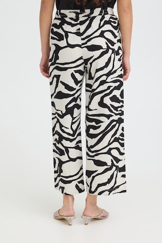 ICHI Loose fit Trousers 'LINNO' in Beige