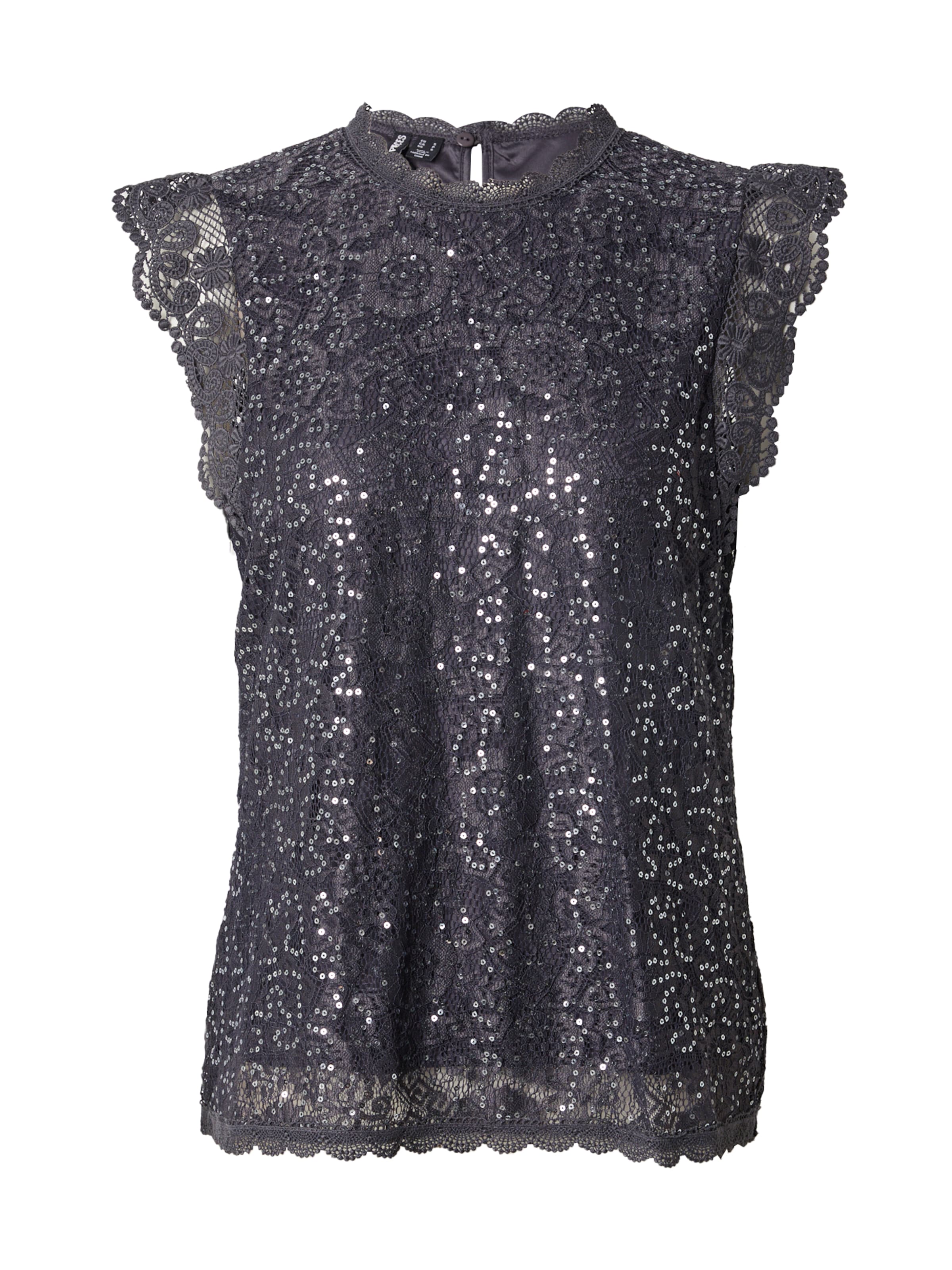 PIECES Pluus 'PCOLLINE', värv hall: eest vaates