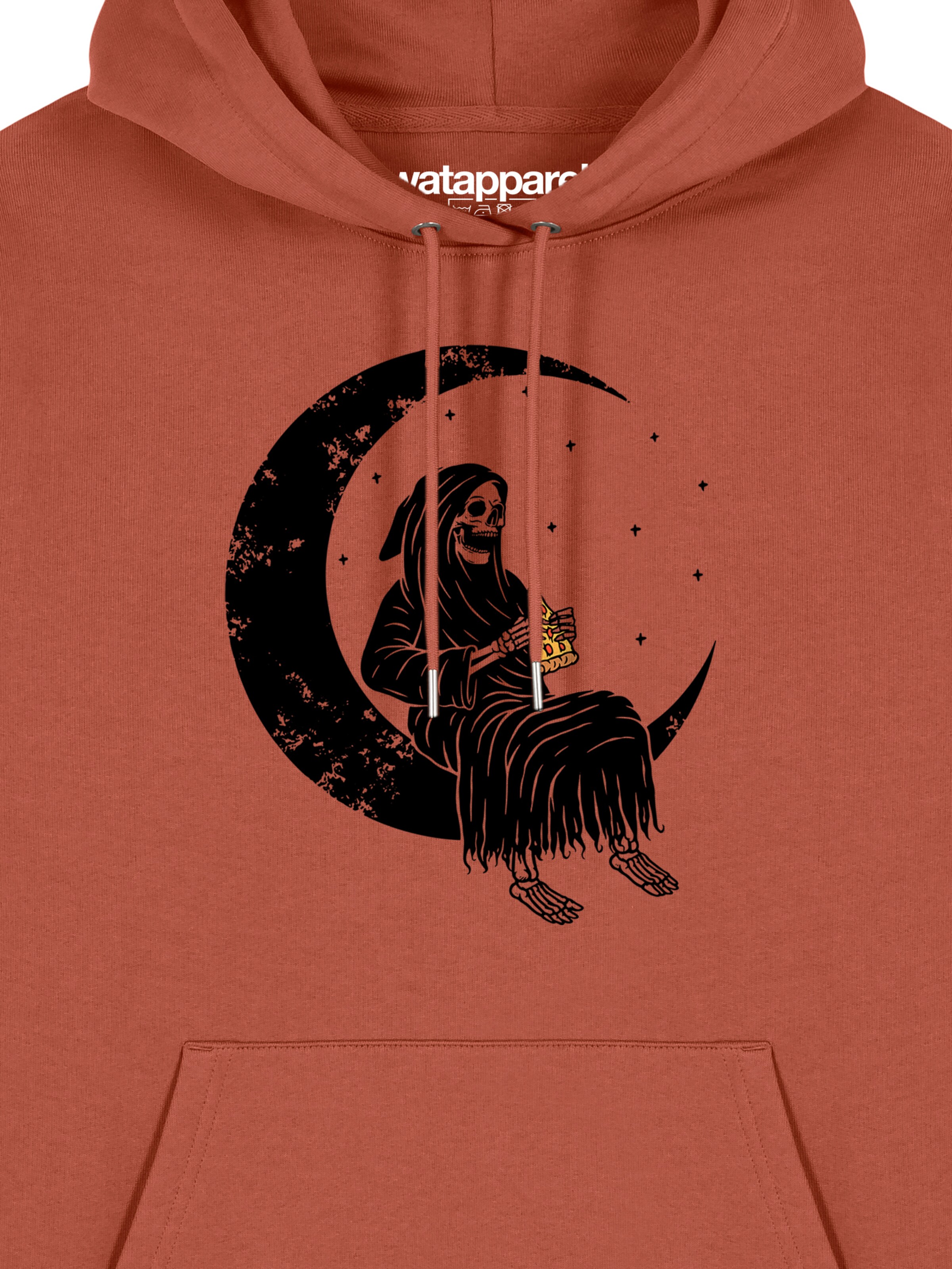 Sweat-shirt ' Pizza for life ' Watapparel en marron