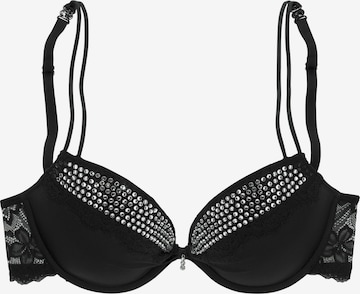 Push-up Sutien de la LASCANA pe negru: față