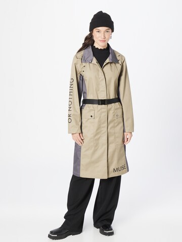 Copenhagen Muse Between-Seasons Coat 'GITA' in Brown: front