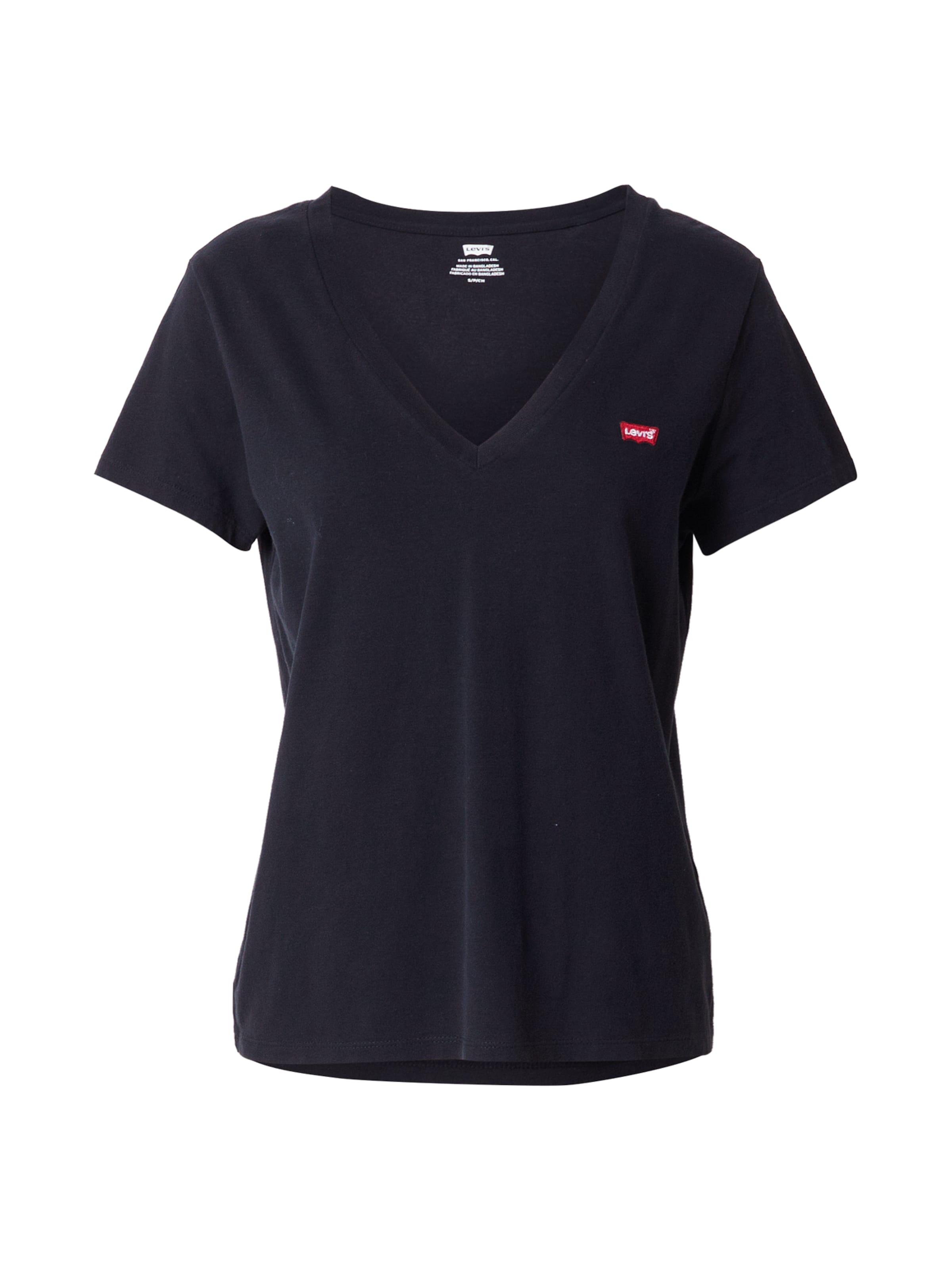 LEVI'S ® Μπλουζάκι 'Perfect V-Neck Tee' σε μαύρο: μπροστά