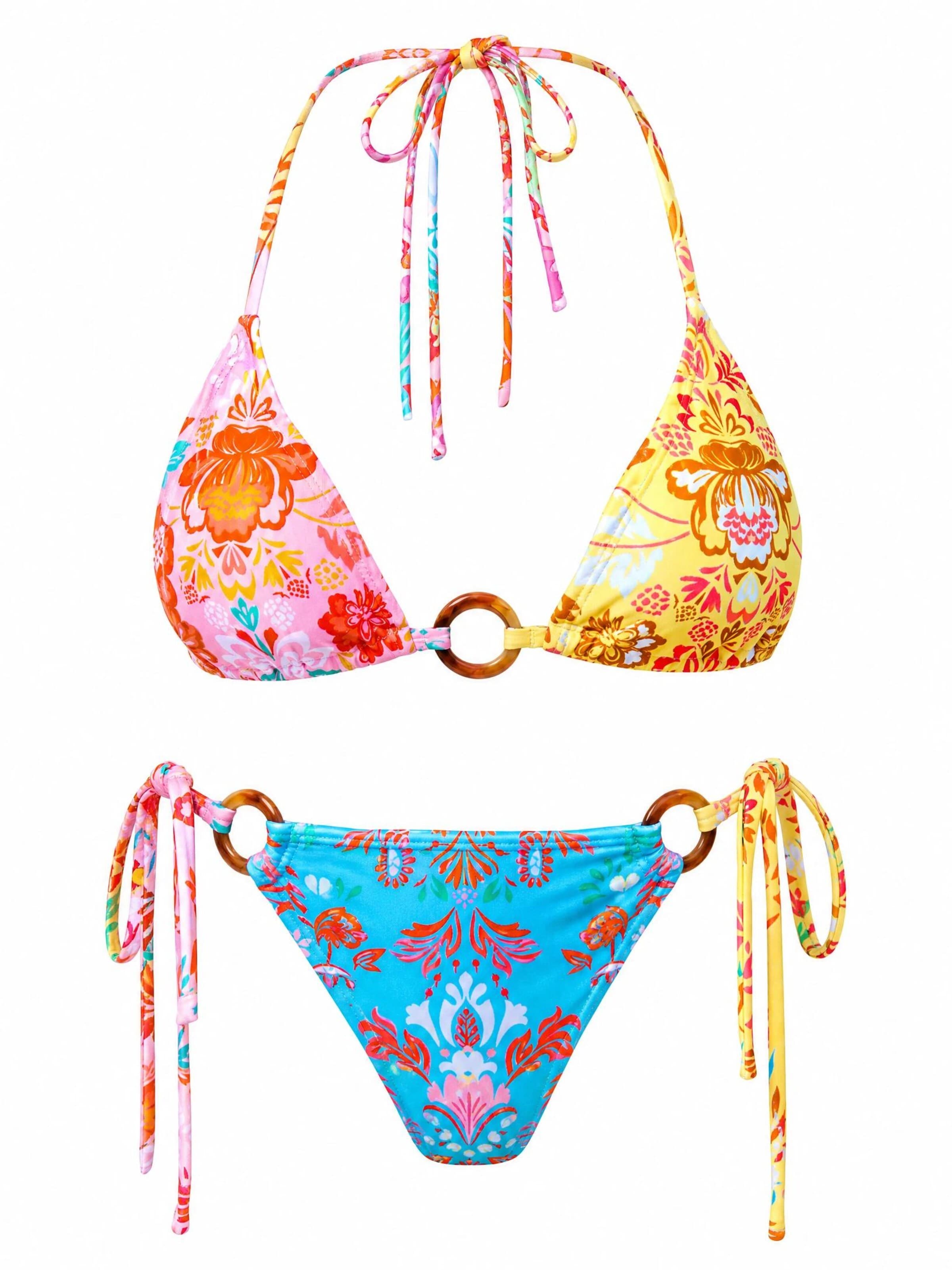 Cupshe Triangel Bikini 'Halter'‌‌‌‌‌‌ in Blau: Vorderseite