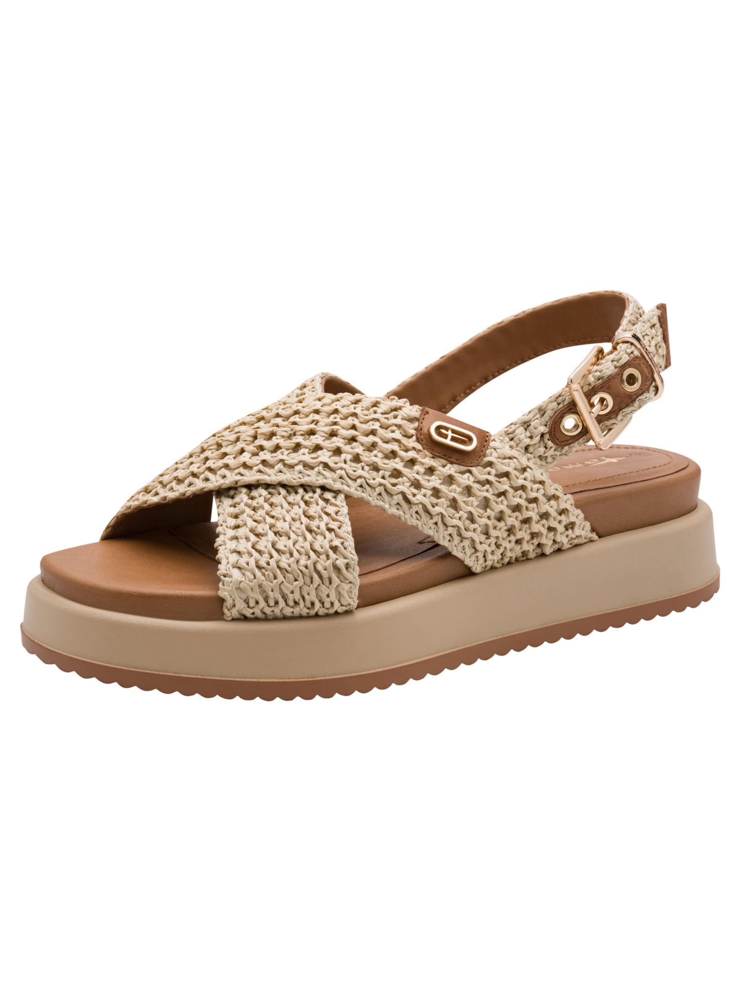 Tamaris Sandaal in Beige: voorkant