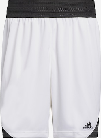 ADIDAS SPORTSWEAR Regular Workout Pants 'Icon Squad' in White: front