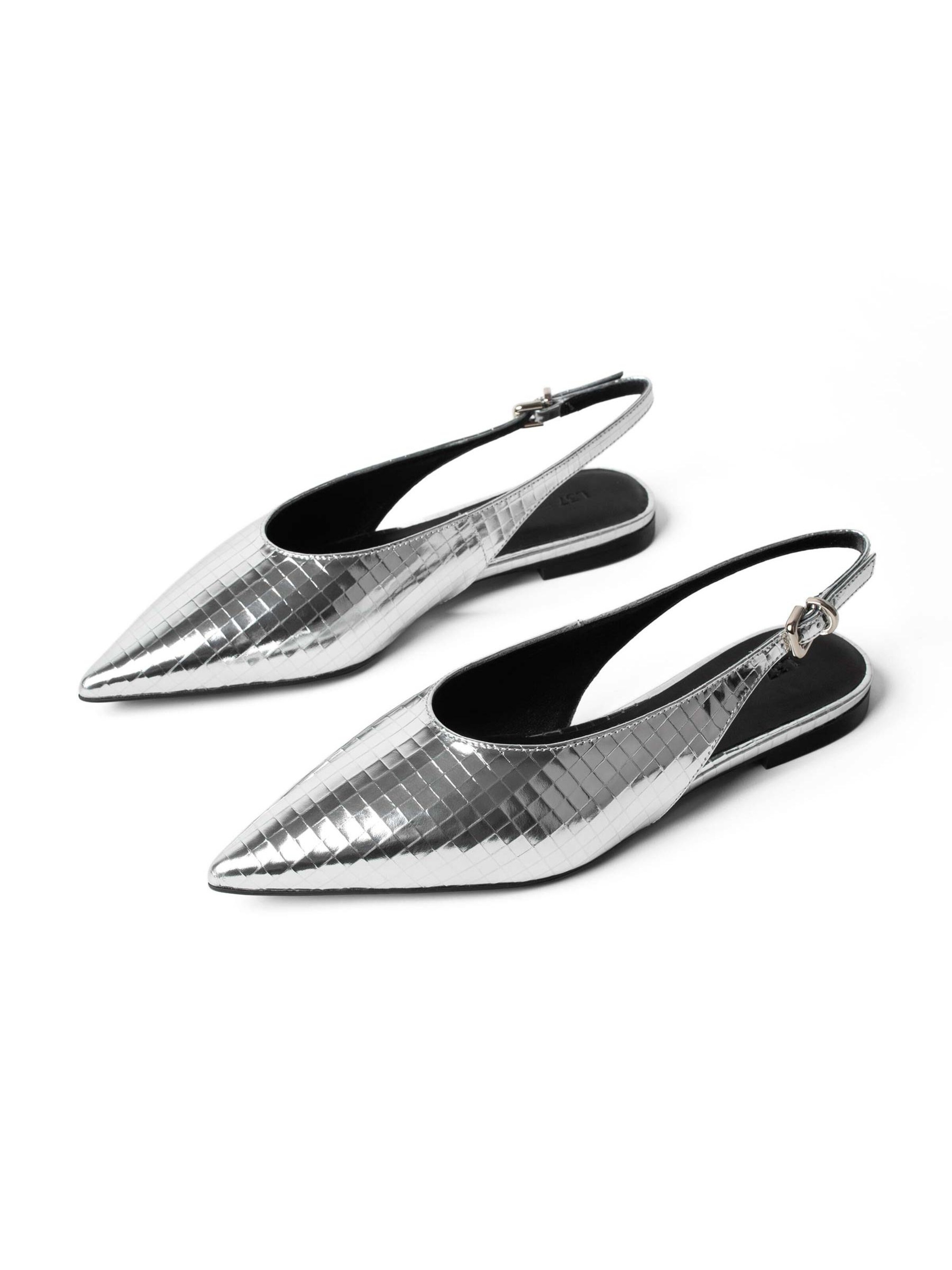 L37 HANDMADE SHOES Slipper 'THE MORNING AFTER JUNE' i sølv