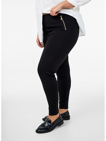 Zizzi Skinny Leggings 'Cawinola' in Schwarz