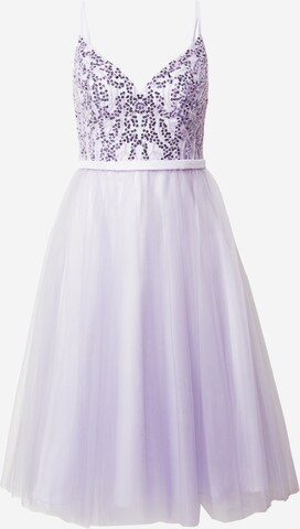 Robe de cocktail Laona en violet : devant