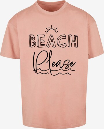 Merchcode Shirt 'Beach Please' in Orange: predná strana