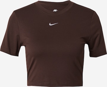 Nike Sportswear Тениска 'Essential' в кафяво: отпред