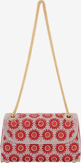 Rankinė su ilgu dirželiu 'Minaudière' iš faina, spalva – oranžinė / raudona / balta, Prekių apžvalga