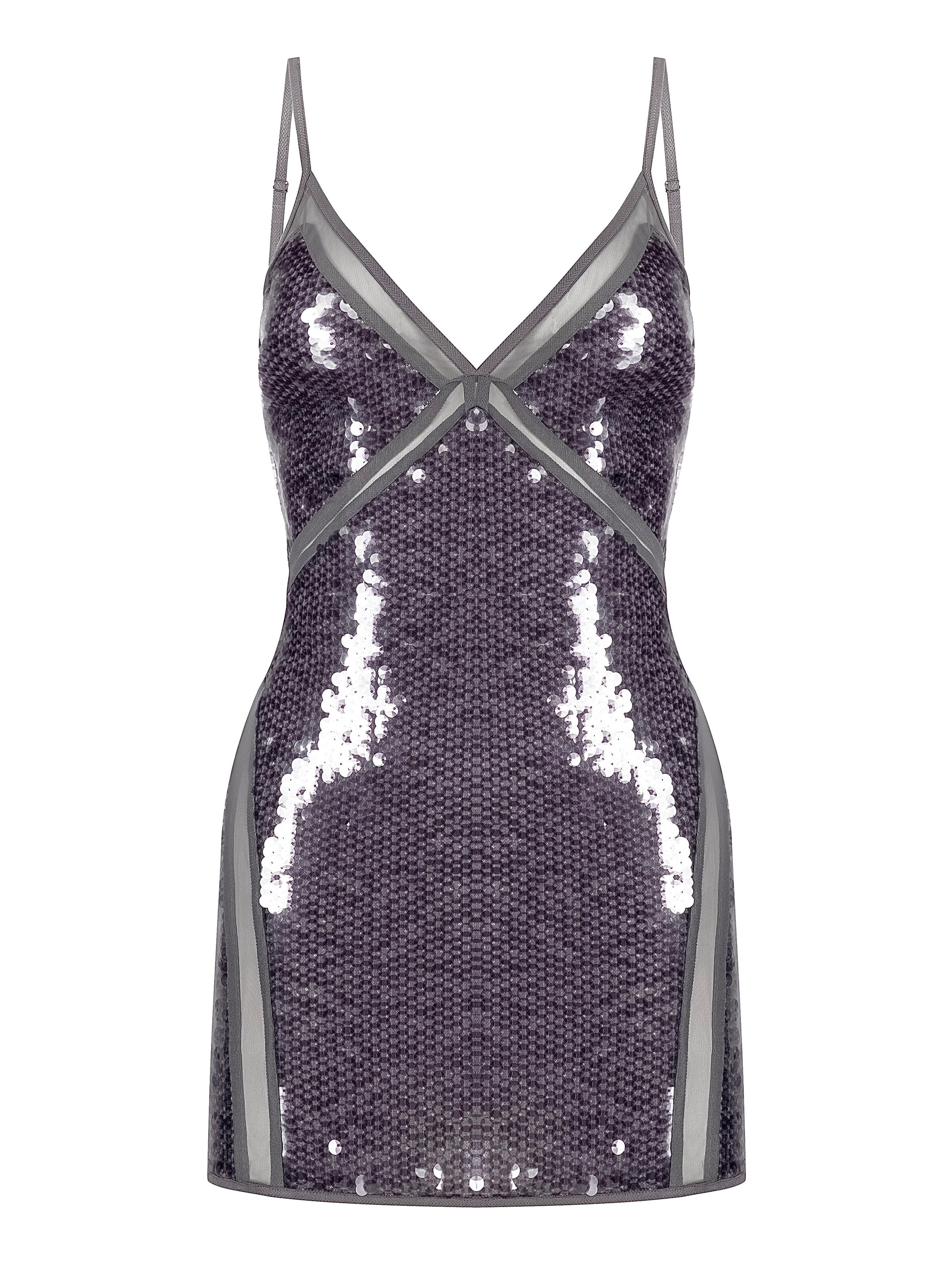 GOD SAVE QUEENS Abendkleid 'Sirena'‌‌‌‌‌‌‌ in Silber: Vorderseite