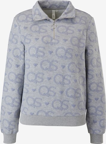 Sweat-shirt QS en gris : devant