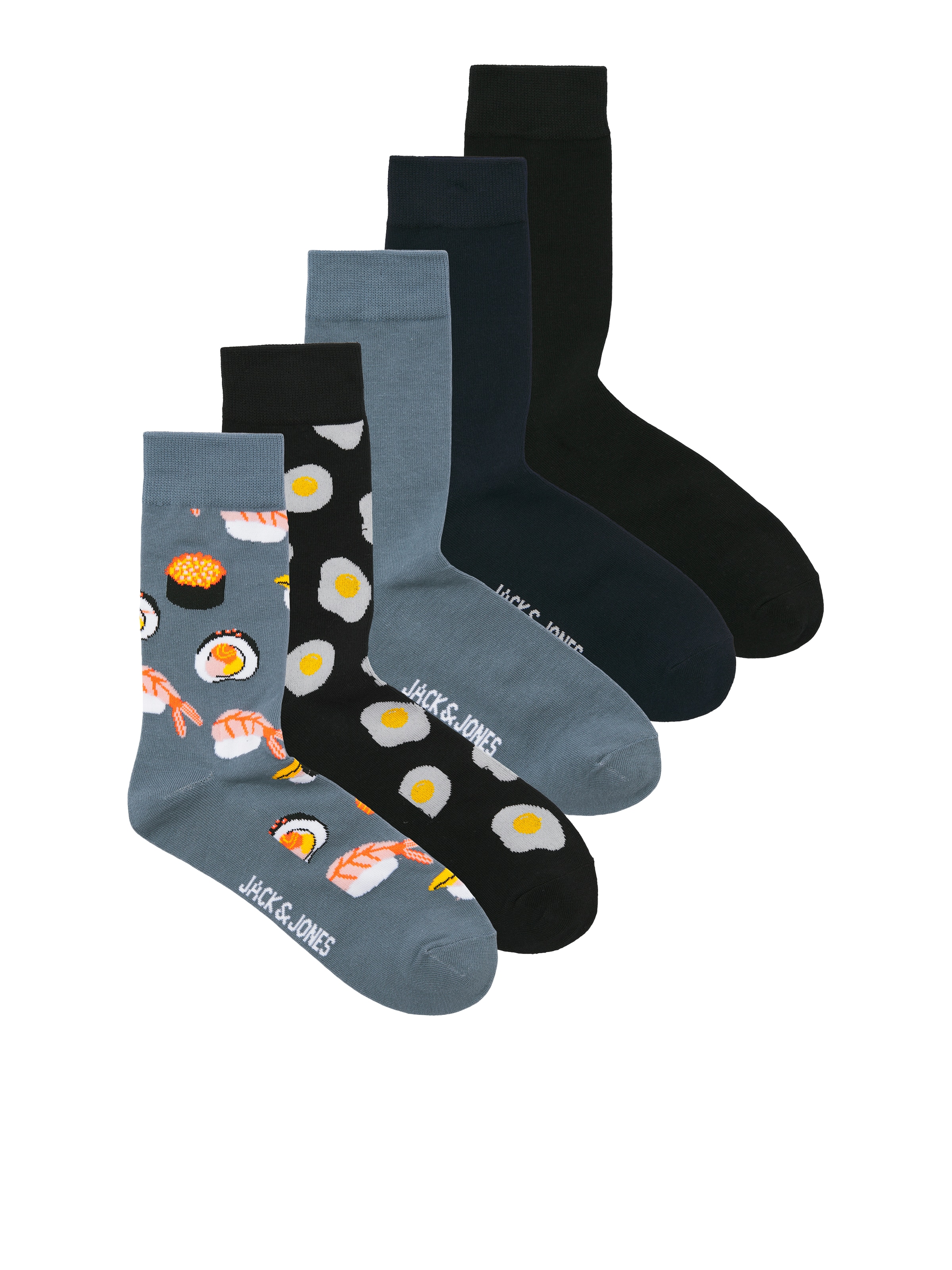 JACK & JONES Sokker 'JACTRAY' i dueblå / mørkeblå / orange / sort, Produktvisning