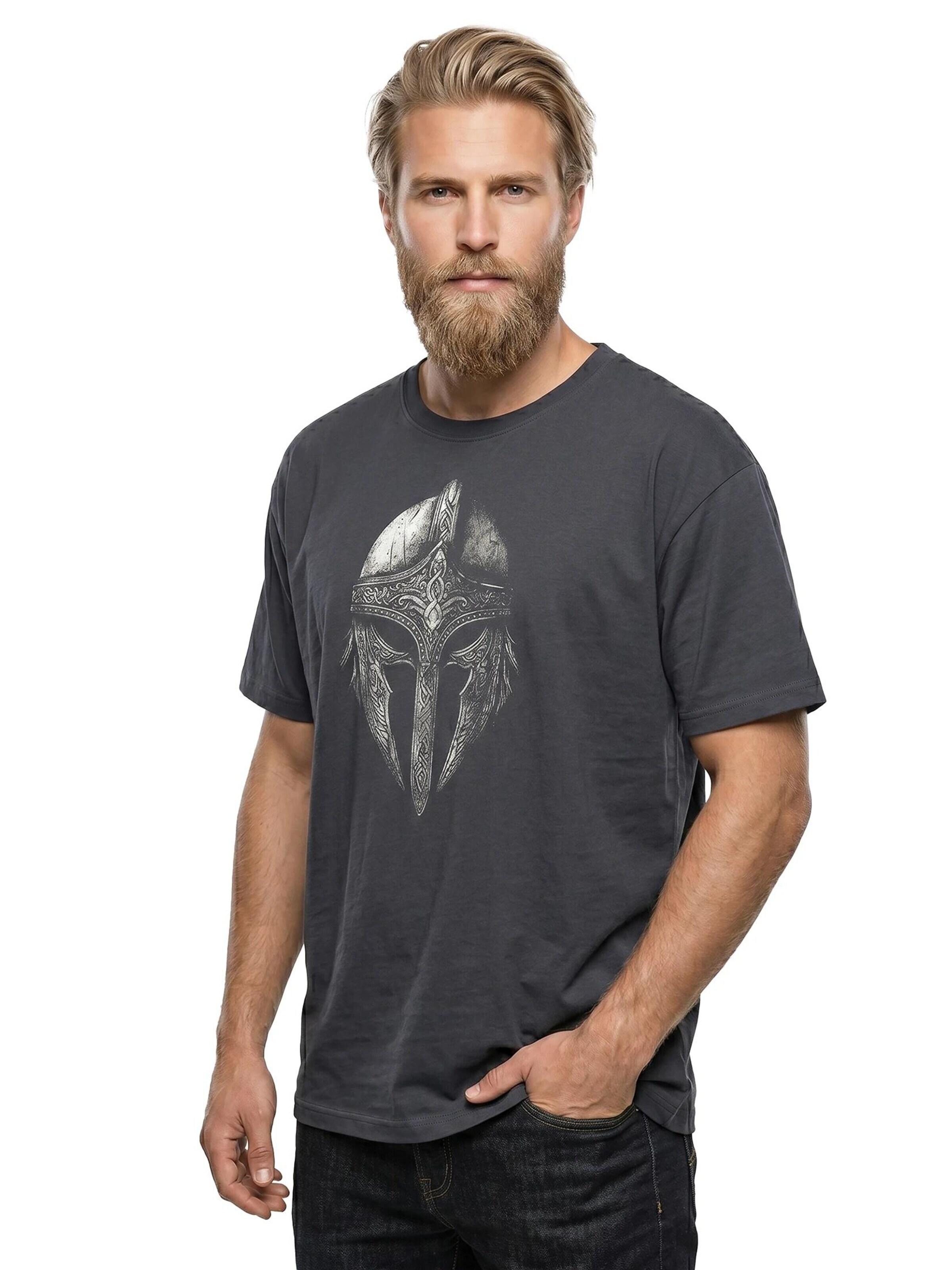 MAKAYA Shirt 'Vikinger Helm' in Grey