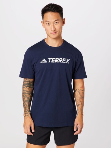 mėlyna ADIDAS TERREX Sportiniai marškinėliai 'Classic Logo': priekis