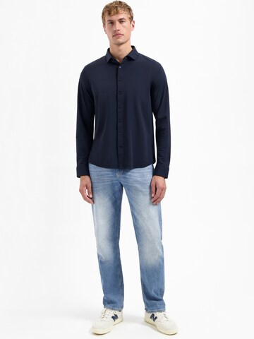 No Excess Regular fit Button Up Shirt 'Travel' in Blue