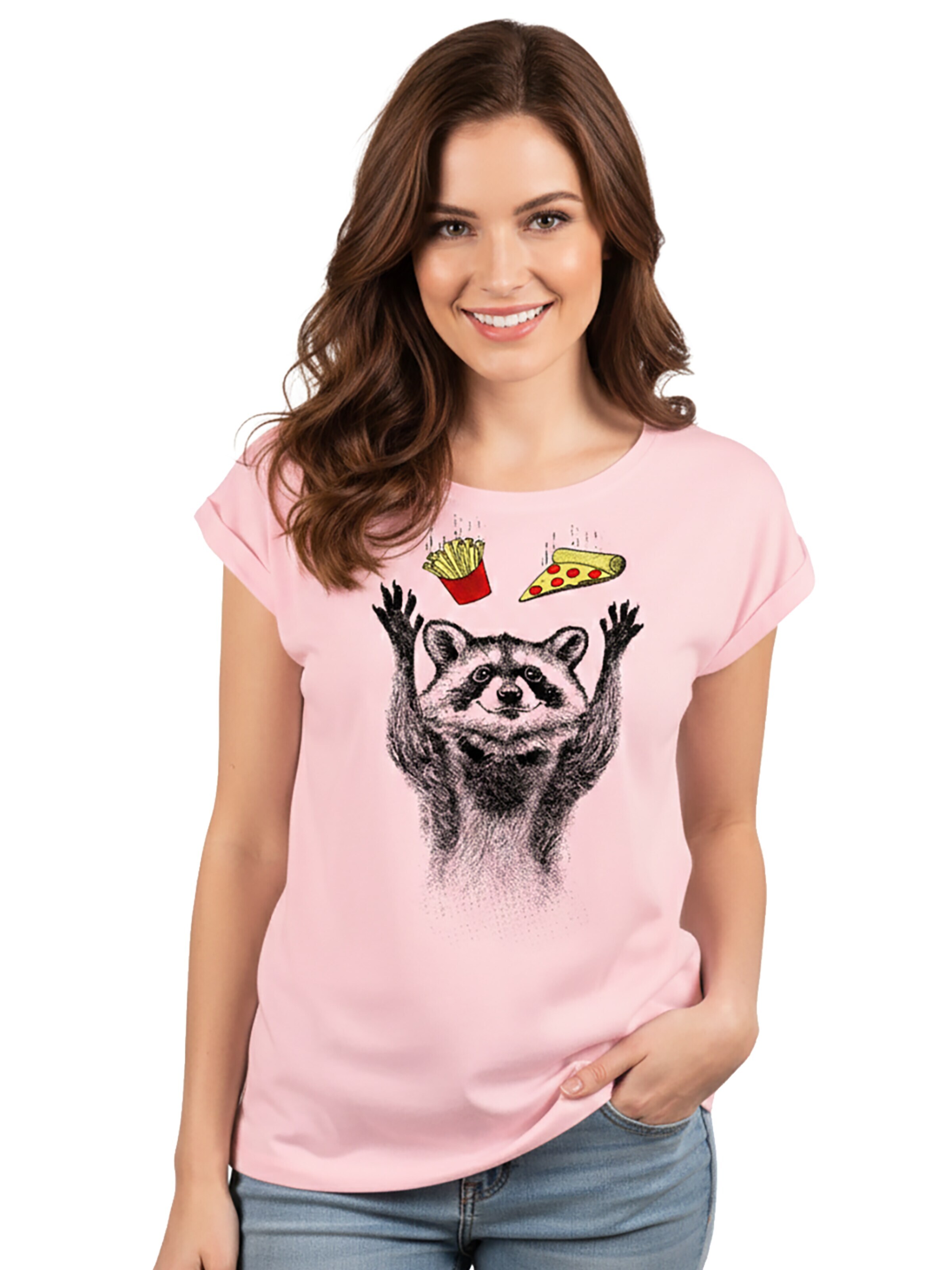MAKAYA Shirt 'Pizza' in Pink: front