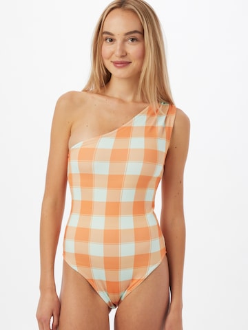 Damson Madder Shirt Bodysuit in Orange: front