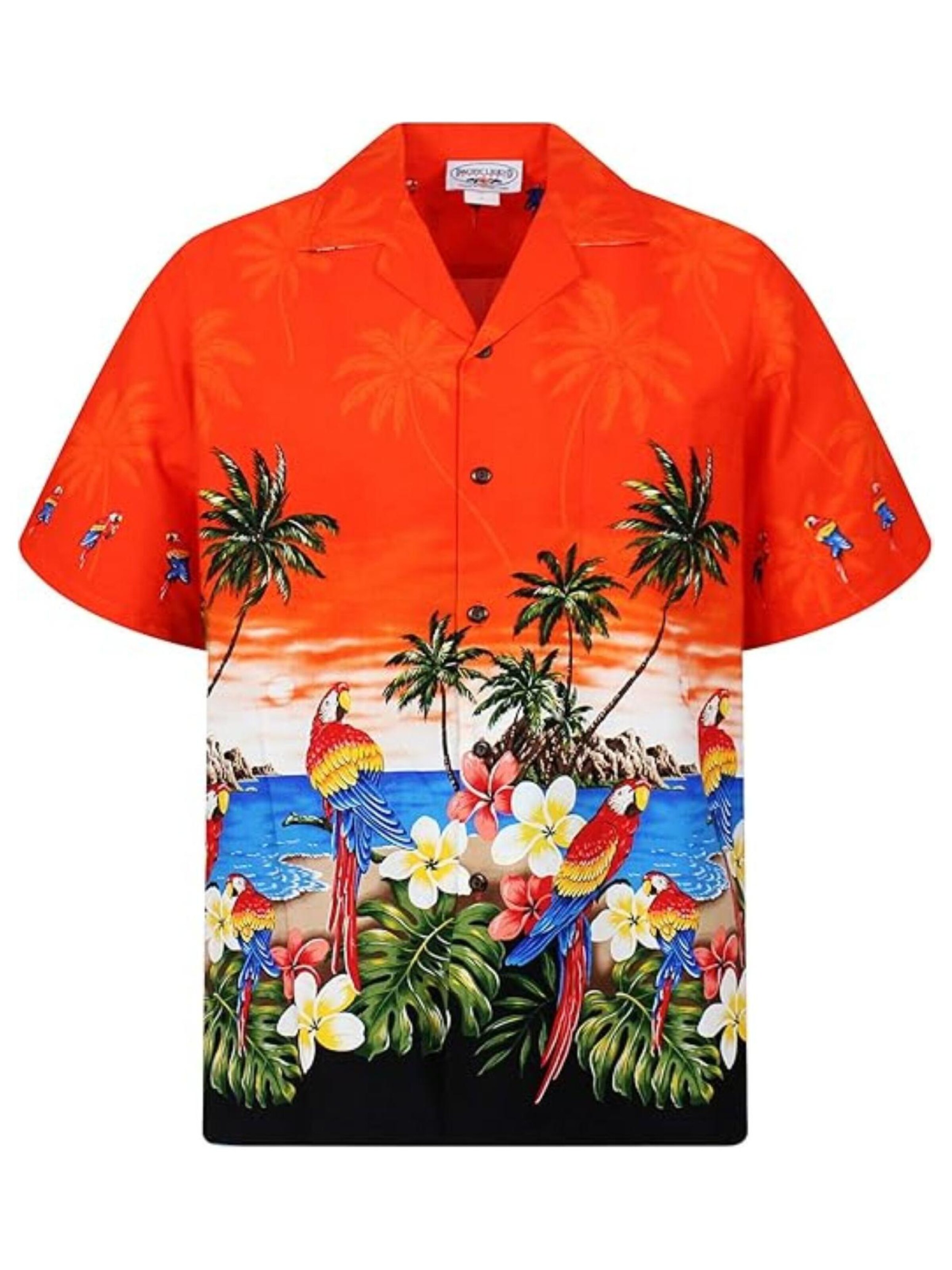 Pacific Legend Hemd 'Papagei' in Orange: Vorderseite
