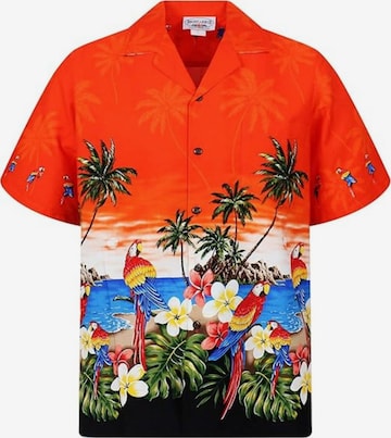 Pacific Legend Hemd 'Papagei' in Orange: Vorderseite
