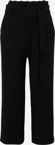 Only Petite Loose fit Pleat-Front Pants 'POPTRASH' in Black: front