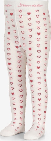 STERNTALER Tights 'Herzen' in White: front