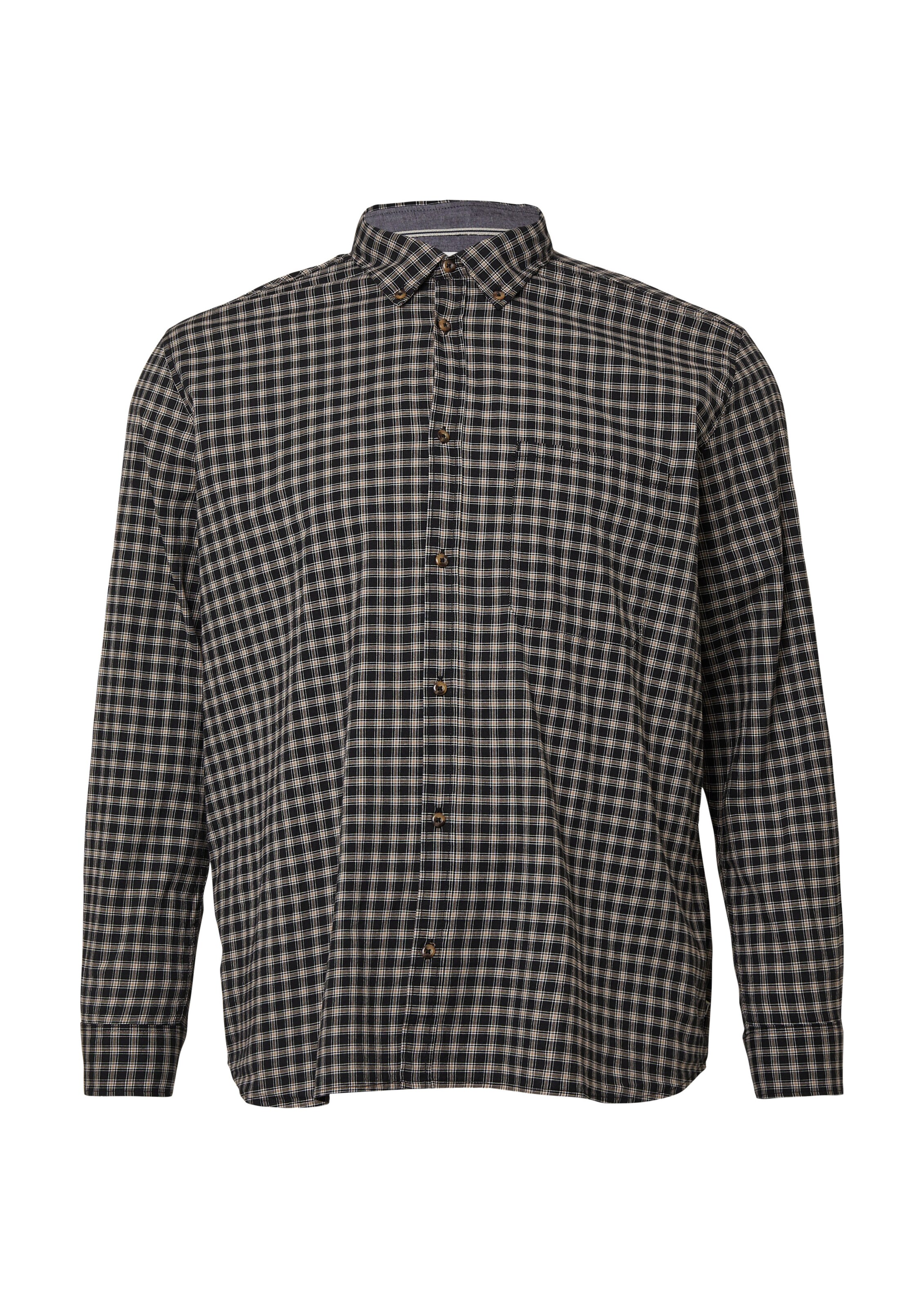 s.Oliver Men Big Sizes Hemd in Schwarz: Vorderseite