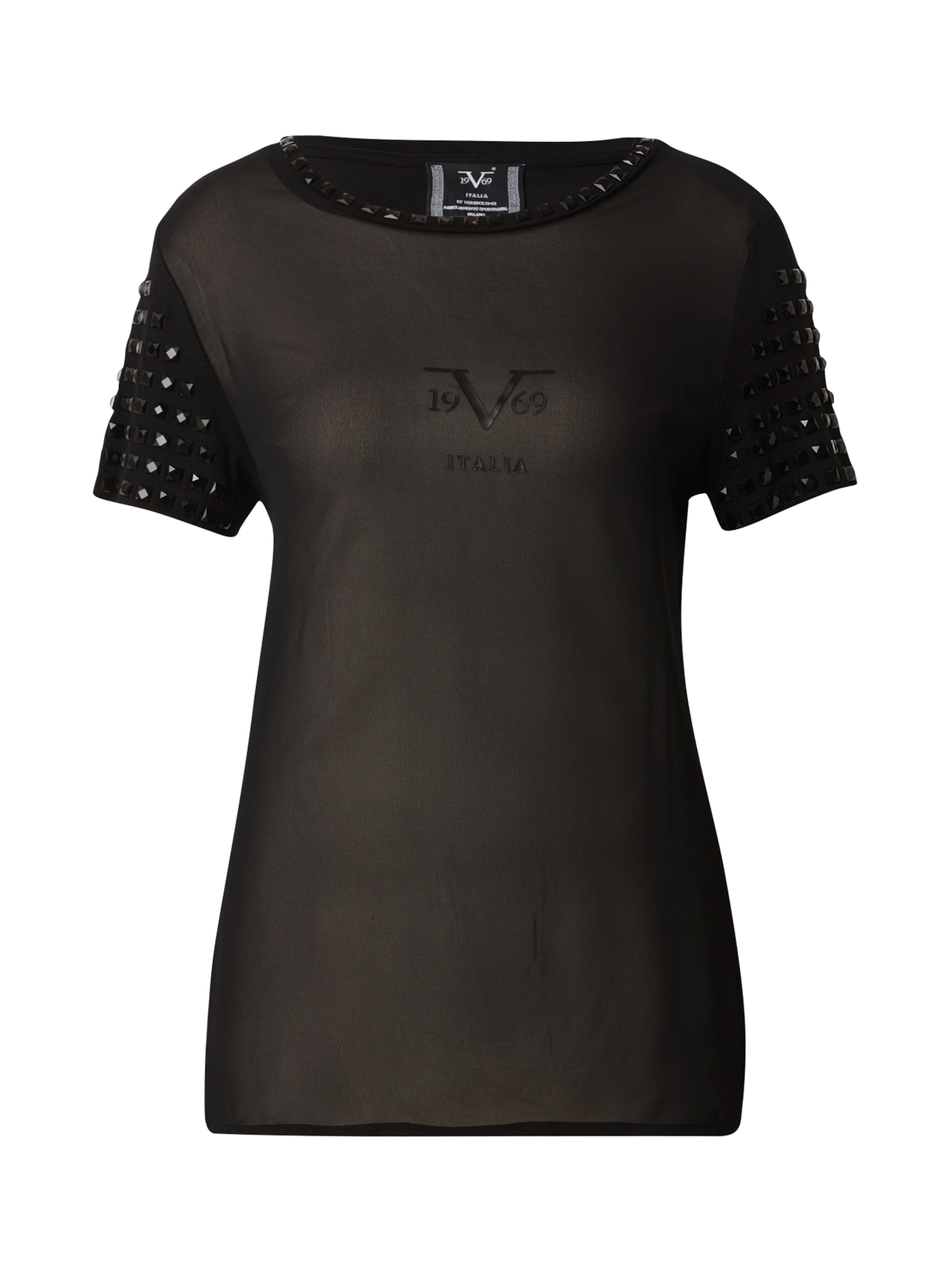 19V69 ITALIA Тениска 'MIRIAM' в черно: отпред